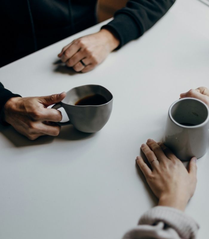 Sich unterhalten Zusammen Kaffeetrinken